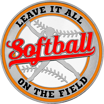 Red "Softball" with Orange Outer Circular Borders